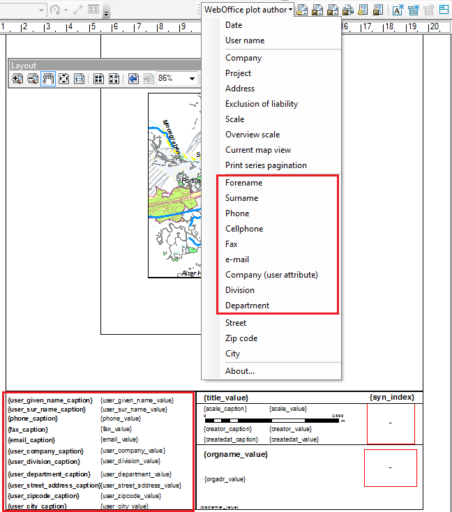 Insert User Properties into Print Layout