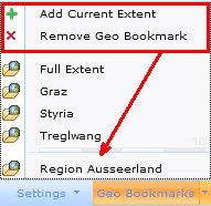 geo bookmarks with user management