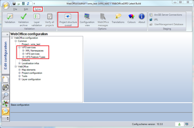 WFS Services configuration - Project structure overall