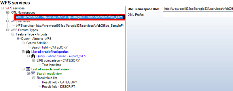 XML Namespace of WFS Service - Project structure overall
