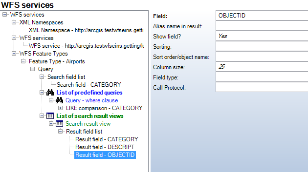 Fieldname of result field