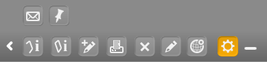 Gear symbol opens an additional tools in the WebOffice mobile client Gear symbol opens an additional tools in the WebOffice mobile client