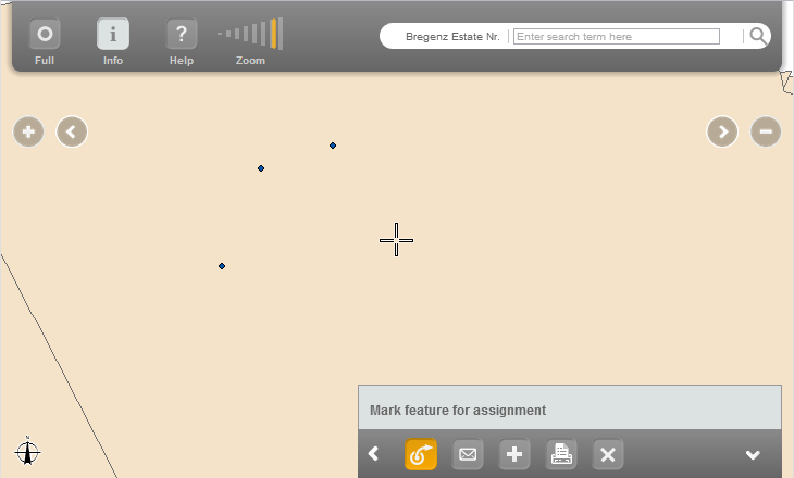 Toolbar with activated "Assign feature" tool