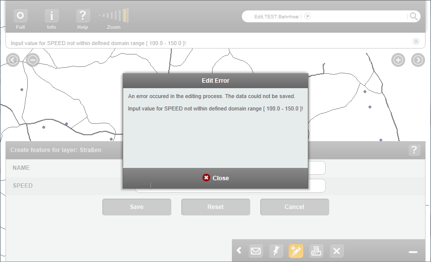 The input value is outside of domain range