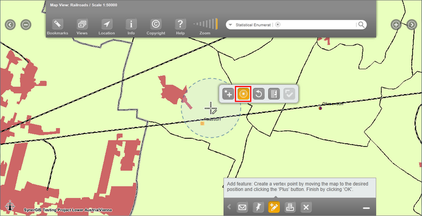 Editing features using snapping - the nearest object to the hair cross will be used for snapping