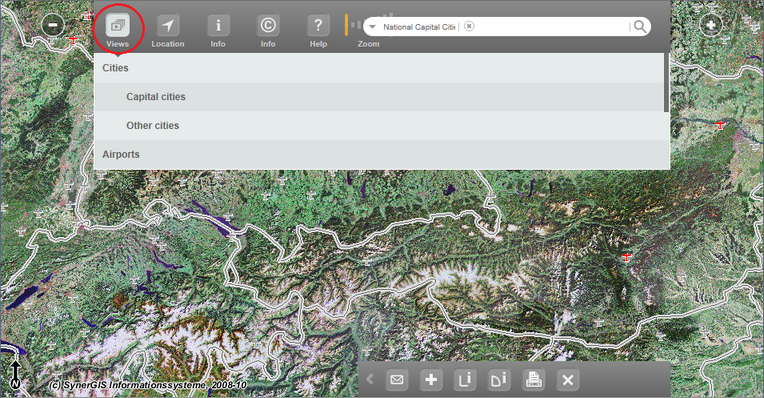 Map views in WebOffice mobile client