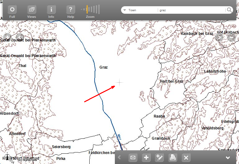 Show the map center point Show the map center point