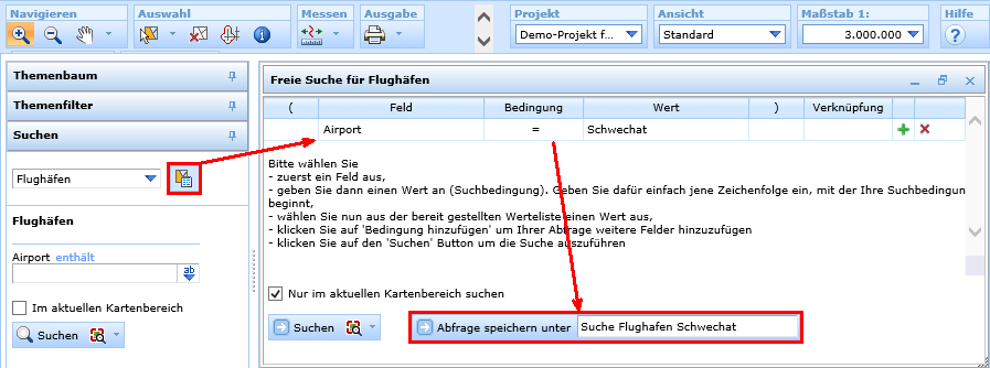 Wiederverwenden der benutzerdefinierten Suche/Abfrage – im WebOffice 10 R3 Client