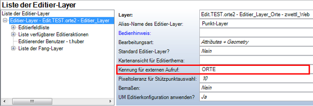 Editier-Layer - Kennung für externen Aufruf
