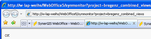 Überwachung eines WebOffice 10 R3-Projekts mit der Synmonitor Call-Schnittstelle - OK