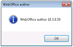 WebOffice author Build Versionsnummer