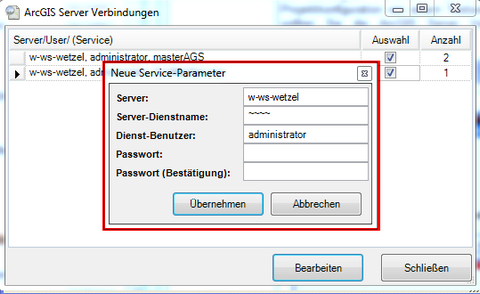 Setting new ArcGIS Server Connection information