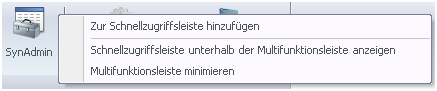 Menüpunkt in Schnellzugriffsleiste hinzufügen Menüpunkt in Schnellzugriffsleiste hinzufügen