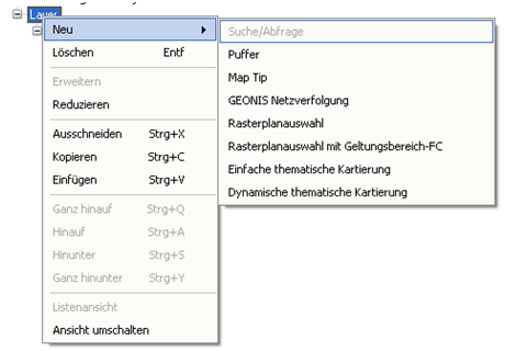 Liste mit möglichen Kindelementen