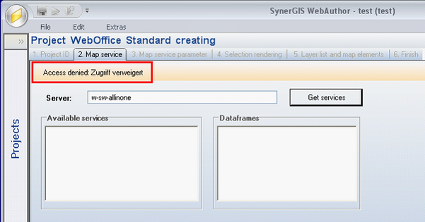 WebOffice author Meldung: Zugriff verweigert – keine Verbindung zu ArcGIS Server möglich WebOffice author Meldung: Zugriff verweigert – keine Verbindung zu ArcGIS Server möglich