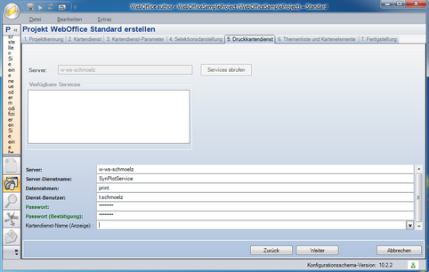 WebOffice 10 R3 Assistent ‚Erstellen eines Projektes‘ - Schritt 5