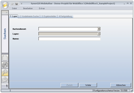 Assistent ‚Layer-Suche erstellen‘ - Schritt 1