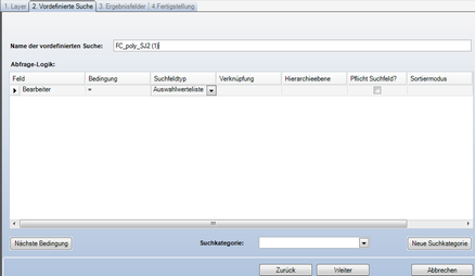 Assistent ‚Layer-Suche erstellen‘ - Schritt 2