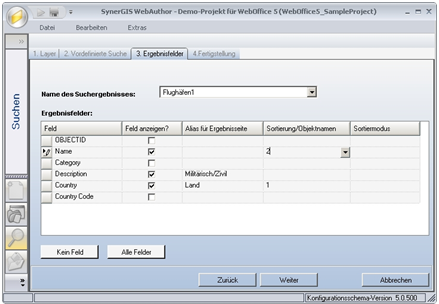 Assistent ‚Layer-Suche erstellen‘ - Schritt 3