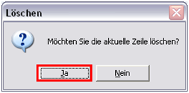 Wählen Sie ‚Ja', um die Bedingung in der Abfrage-Logik zu löschen