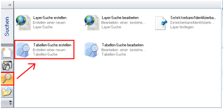 Starten des Assistenten ‚Tabellen-Suche erstellen‘