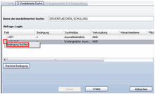 Assistent ‚Tabellen-Suche bearbeiten‘, Bedingung löschen - Schritt 2