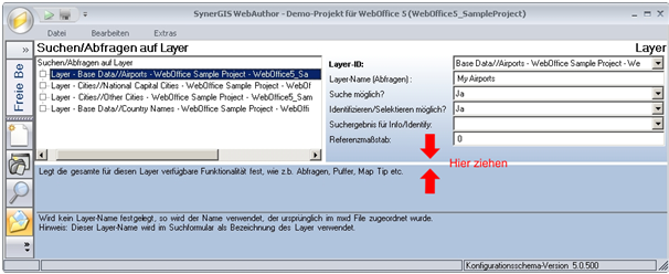 Veränderung der Höhe des Dokumentationsbereichs Veränderung der Höhe des Dokumentationsbereichs