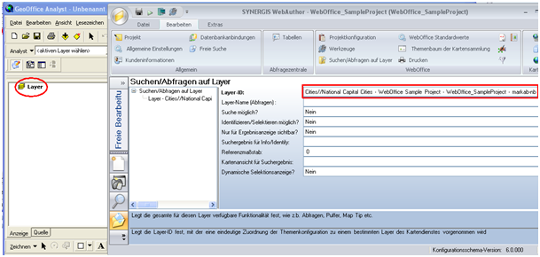 Leeres (neues) ArcMap-Dokument mit einer geöffneten Projektkonfiguration im WebOffice author Leeres (neues) ArcMap-Dokument mit einer geöffneten Projektkonfiguration im WebOffice author