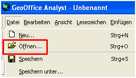Datei – Menü Öffnen… in ArcMap Datei – Menü Öffnen… in ArcMap