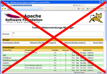 Verwenden Sie NICHT im Tomcat die Funktion ‚Neu laden‘ (der Web-Applikation) Verwenden Sie NICHT im Tomcat die Funktion ‚Neu laden‘ (der Web-Applikation)