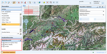 Darstellung der Ergebnisse einer Selektion über mehrere Layer in der Objektübersicht Darstellung der Ergebnisse einer Selektion über mehrere Layer in der Objektübersicht