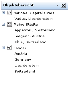 Aufgeklappte Layer in der ‚Objektübersicht‘ Aufgeklappte Layer in der ‚Objektübersicht‘