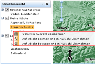 Kontextmenü der ‚Objektübersicht‘ auf Objektebene Kontextmenü der ‚Objektübersicht‘ auf Objektebene
