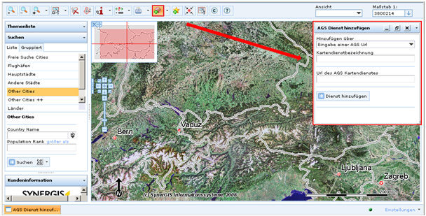 Werkzeug ‚AGS Dienst hinzufügen‘ Werkzeug ‚AGS Dienst hinzufügen‘