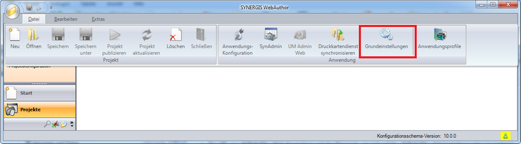 WebOffice author Menü Grundeinstellungen WebOffice author Menü Grundeinstellungen