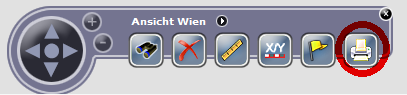 Druck-Werkzeug in der Werkzeugleiste des WebOffice 10 R3 Flex-Clients Druck-Werkzeug in der Werkzeugleiste des WebOffice 10 R3 Flex-Clients