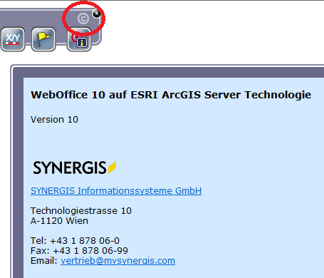 Copyright-Informations-Werkzeug und geöffnete HTML-Seite im WebOffice 10 R3-Flex Client Copyright-Informations-Werkzeug und geöffnete HTML-Seite im WebOffice 10 R3-Flex Client