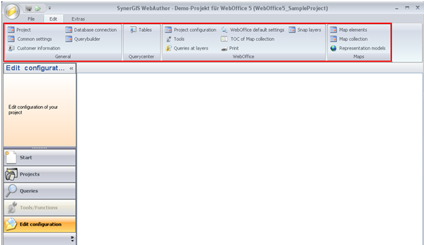 WebOffice author Menü ‚Freie Bearbeitung‘ WebOffice author Menü ‚Freie Bearbeitung‘