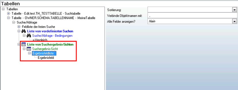 Liste von Suchergebnis-Sichten Liste von Suchergebnis-Sichten