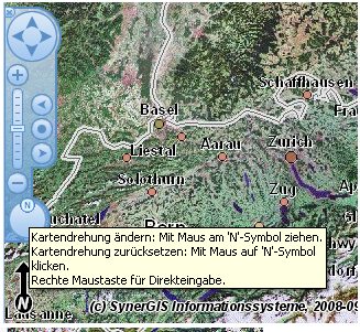 Rotations-Kontrollwerkzeug – rechter Maus-Klick für die Eingabe eines Drehwinkels