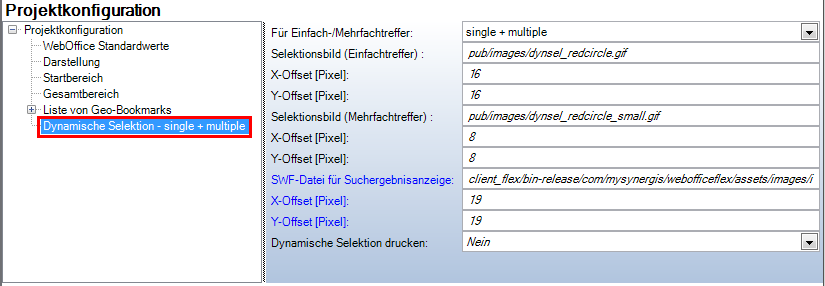 Konfiguration der dynamischen Selektion