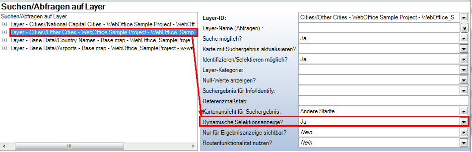 Layer Konfigurationsattribut für dynamische Selektion&nbsp;