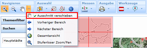 Gruppiertes Werkzeug ‘Ausschnitt verschieben’ Gruppiertes Werkzeug ‘Ausschnitt verschieben’