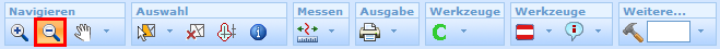 Werkzeug ‚Ausschnitt verkleinern’ (Zoom Out) im WebOffice html Client