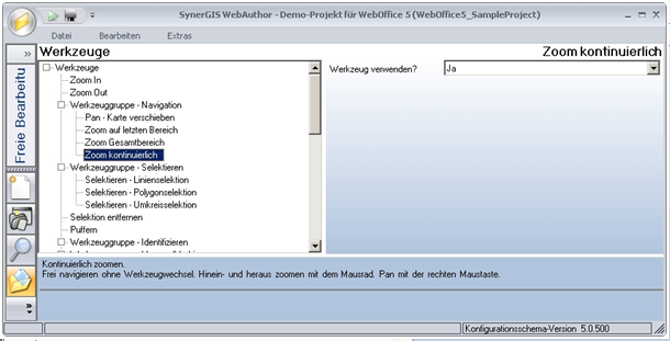 Zoom kontinuierlich - Kategorie ‚WebOffice 10 R3‛