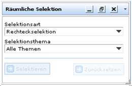 Formular des Werkzeugs ‚Rechteckselektion’