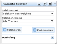 Formular des Werkzeugs ‚Selektion über Polylinie’