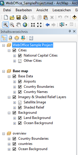 ArcMap-Inhaltsverzeichnis ArcMap-Inhaltsverzeichnis