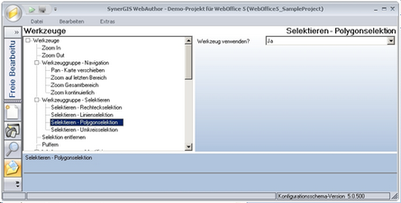 Werkzeug ‚Selektieren-Polygonselektion‘ - Kategorie ‚WebOffice 10 R3‛