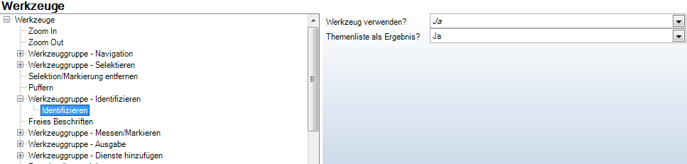 Werkzeug 'Identify' - Kategorie WebOffice Werkzeug 'Identify' - Kategorie WebOffice